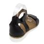 Women's black colour leather sandals with velcro fasterning 33660