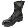 Women's black leather boots with zipper on back side 20456