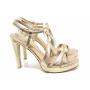 Elegant women's sandals made of genuine leather in gold with anatomical insole 21268