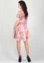 Rochie de imprimeu flori cu fusta de jupon din tul RUMENA