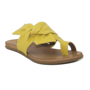 Papuci dama piele naturala cu culoare galbena KIRA162YELLOW