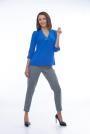 Women's blouse in aquamarine with brooch 81921-406