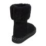 Women's black suede leather boots with lambswool lining 20486