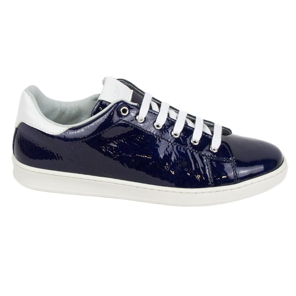 Women's blue patent leather shoes 33559 Ladies casual shoes