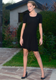 Rochie eleganta negru din tesatura moale, tricotate și pietre Swarovski Z12 / 13