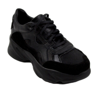 Дамски спортни кожени маратонки в черен цвят 3062BLACK