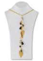Колие с листенца от италианско злато, кварц и Swarovski камъни Dannyra Jewels
