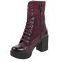 Women's boots casual bordeaux thick heels and ties and zipper