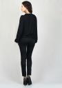 Women's black top with lace neck and trousers RUMENA