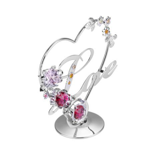 Статуетка със сърца декорация кристали Swarovski RY087