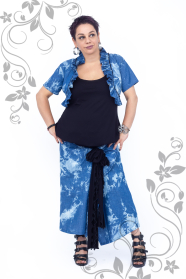 Maxi set of top, bolero denim and skirt Ilina Fashion