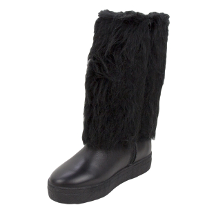 Women's black nappa leather boots 32804