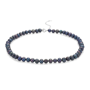 Fresh water black pearl necklace  7,5-8mm R04378NB Swan