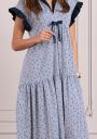 Women's long dress cut with satin ribbon Avangard