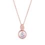 Pink gold necklace with zircons END782N Swan