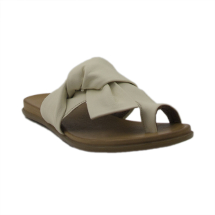 Papuci de damă din piele naturală de culoare bej KIRA162BEIGE