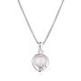 Silver necklace with natural pink pearls and zircons IP0572W Swan