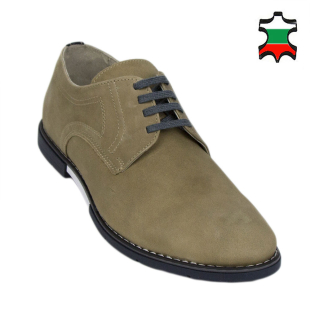 Men's grey nubuck leather shoes 33556