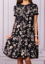Rochie formala decupata in culoarea neagra pe frunze bej Avangrd
