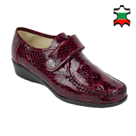 Women's red leather shoes
