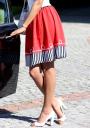 Fine Knited Material Skirt in Red Colour  Z13