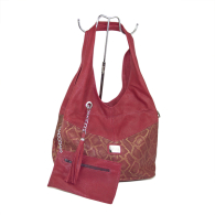 Women's burgundy bag made of genuine leather with snake print 1262BORDOSNAKE