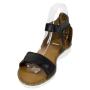 Women's black colour leather sandals with velcro fasterning 33660