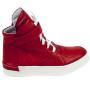 Women's red leather sport boots Cap38silver