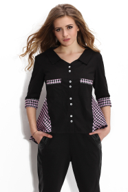 Ladies shirt in black and pink Avangard