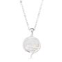 Silver Necklace with white mother of pearl GL1731N Swan
