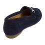 Women's suede moccasins elegant blue model with genuine leather buckle SABABLUE