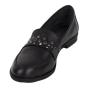 Pantofi negri din piele cu capse decorative pentru femei 33646