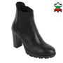 Women's leather elegant boots with side elastics