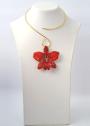 Колие с естествена орхидея в червен цвят Dannyra Jewels