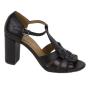 Women's balck leather sandals 19180