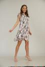 Rochie de damă cu motive florale pe bază roz moale 72209-715