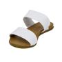Women's white leather flip-flops 19235