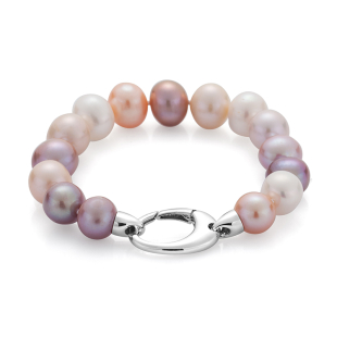 Bracelate with fresh water pearls in pink, purple and white R1010BM Swan
