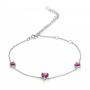 Silver bracelate with red gems MR2933B Swan