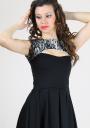 Wide skirt dress with open neck BF RUMENA