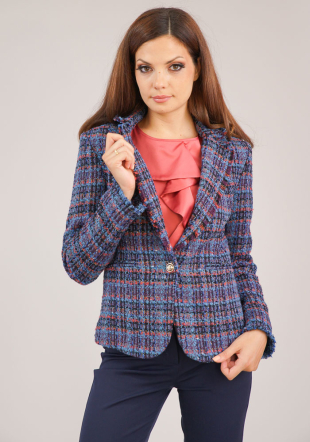 Women's jacket autumn season in multicolored pattern 42117-450