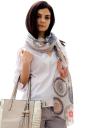 Women's ecru scraf with print PIMAVERA