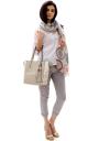 Women's ecru scraf with print PIMAVERA