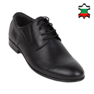 Men's black leather evening shoes 33171