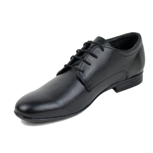 Men's black leather evening shoes with ties
