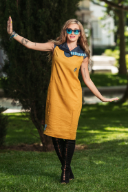 Women's sports dress in mustard color Avangard