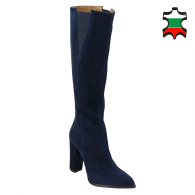 Women's blue suede leather boots 32527