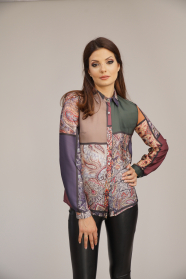 Multicolored women's long-sleeved shirt Radeks