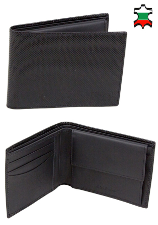 Men's black leather wallet 32886