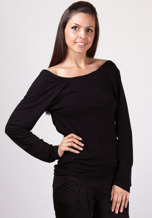 Bluza neagra cu spatele gol Basic Line